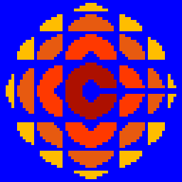 Retro 80s CBC Logo in pixel art 4x zoom